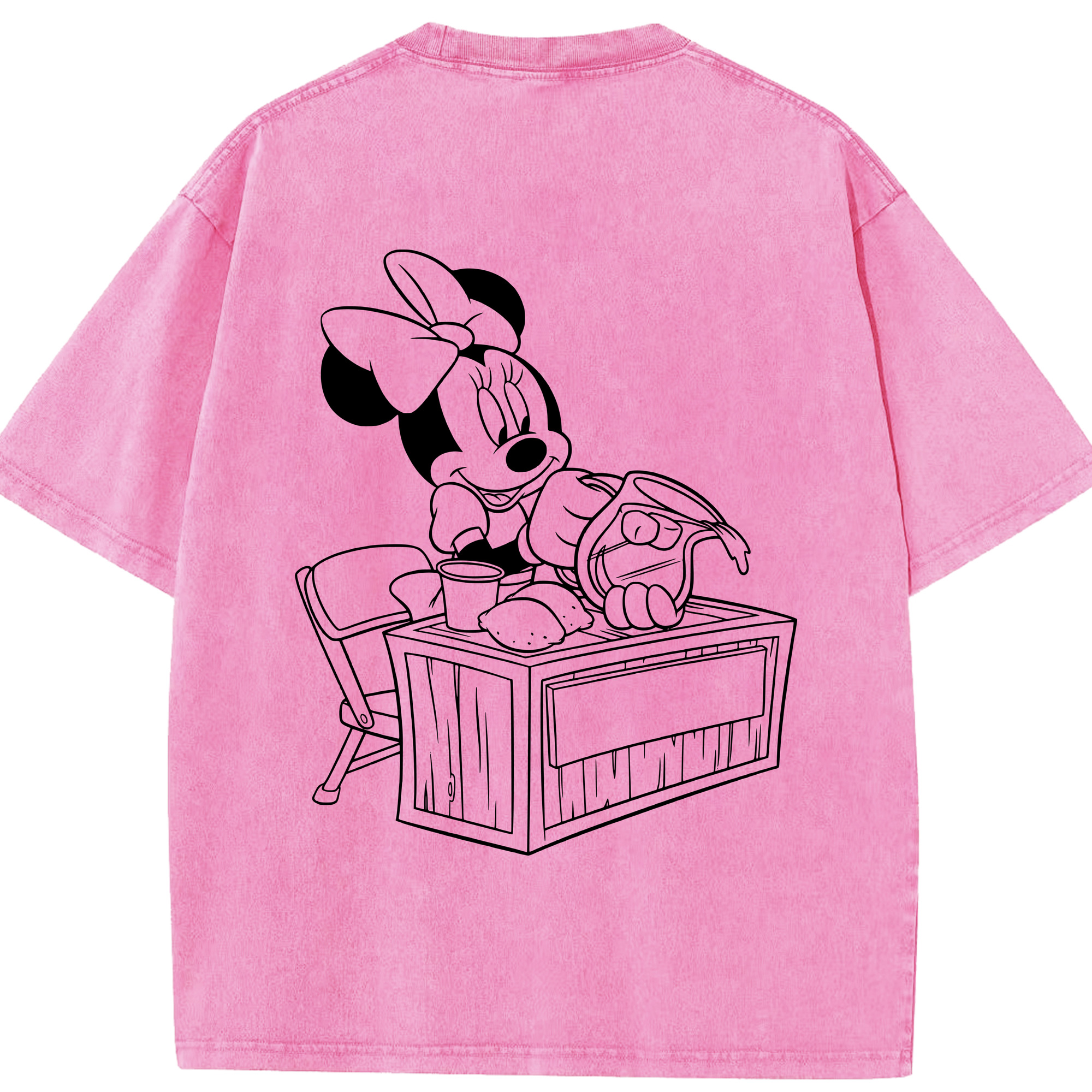 （画像用） ミッキーマウス Mickey Mouse 綿100% ヴィンテージ風 半袖Tシャツ（背面プリント）